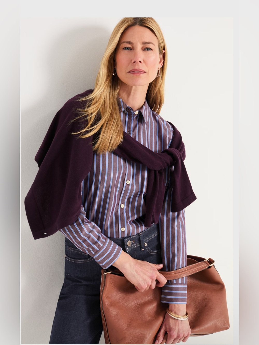NWT J.Jill Classic Poplin Shirt Multi
